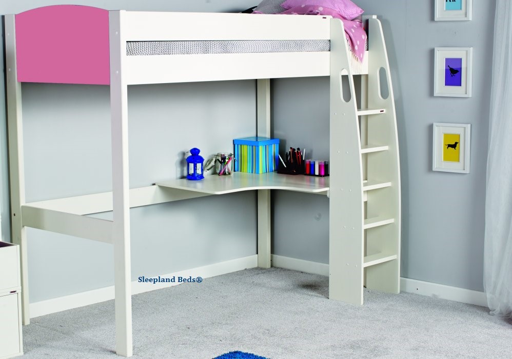 Stompa Uno S Pink Highsleeper Bed And Desk