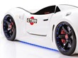 Sports car bed in white doors closed