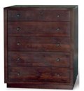 Walnut 5 drawer chest