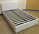 Pica White Faux Leather Super King Size Ottoman Bed