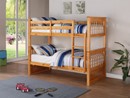 Pine Wooden Bunk Beds With Right Ladder