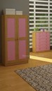 Oak And Pink Wardrobe And Chest Of Drawers