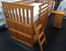 Solid Pine Mid Sleeper Bed With Desk