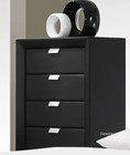 Black Leather Five Drawer Chest Of Drawers