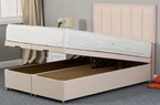Cream fabric firm sprung divan bed