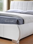 White Faux Leather Bedstead