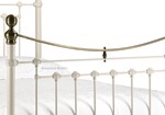 White And Brass Metal Bed Frame