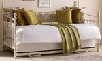White metal day bed with trundle