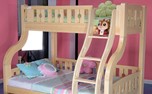 Handmade double bunk bed curved ladder