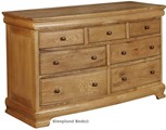 Oak wide chest of drawers