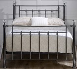 Black chrome metal bed with crystals