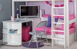 Stompa High Sleepers Pink And Pullout Desk