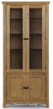 Wooden display cabinet with cupboard