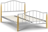 Modern Metal And Oak Wood Double Bed Frame