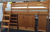 Pine Mid Sleeper With Bookcase