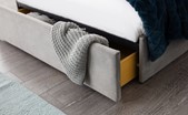 Grey Velvet Beds Storage Drawer