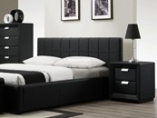 Luxury Black Faux Leather Bed