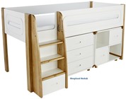 Stompa Radius Midsleeper Bed And White Cube And Chest