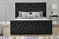 Black fabric ottoman beds