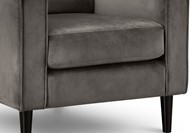 Grey velvet arm chair