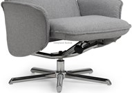 Grey linen fabric chair seat