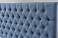 Blue linen fabric bed