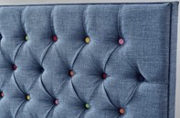 Blue linen fabric ottoman bed