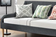 Grey upholstered day bed