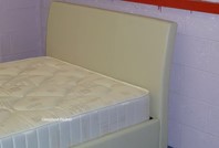 Cream Leather Ottoman Beds