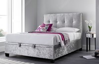 Kaydian Walkworth King SIze Ottoman Bed In Silver Velvet