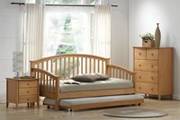 Maple Wooden Day Bed With Trundle