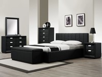 Rossi Luxury Black Leather Bedroom Furniture