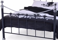 Traditional black and chrome metal king size bedsteads