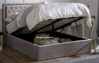Mink velvet Adamski super king size ottoman bed