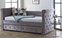 Alfonso silver velvet day beds with trundle for guests