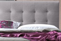 Novara Light Grey Fabric King Size Bed