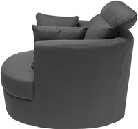 Large grey fabric double swivel chair