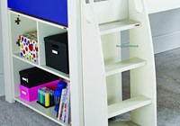 Stompa Blue Midsleeper Cabin Bed With Bookcase