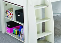 Stompa White Midsleeper Cabin Bed With Bookcase