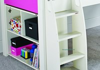 Stompa Pink Midsleeper Cabin Bed With Bookcase