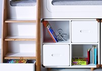 stompa radius white cupboards and drawer