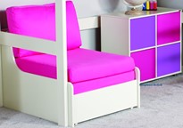Stompa UNOS high sleepers with cube and pink sofabeds