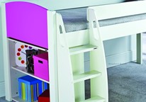 Stompa mid sleeper beds with book case
