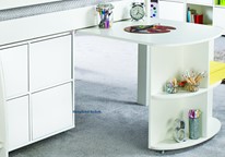 White cupboards and desk