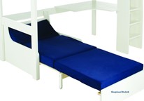 Stompa UNOS white high sleepers blue sofabeds