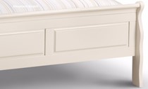 White Wooden Sleigh Bed