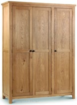 3 door oak wardrobe