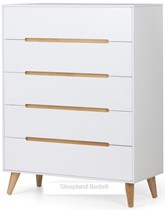 Oak And White Wide Chest Of Drawers