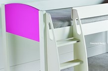 Stompa Pink mid sleeper beds with desk
