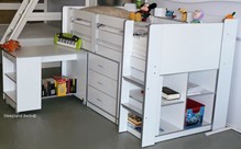 White Mid Sleeper With Desk